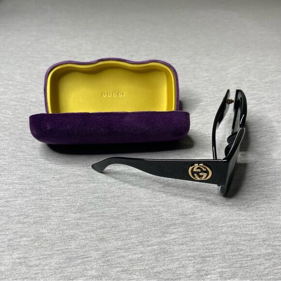 GUCCI Authentic Women's Gold Logo Havana Sunglasses - Picture 12 of 12